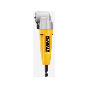 Dewalt brand right-angle attachment for power drills on a white background.
