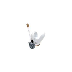 Various toilet cleaning tools isolated on a white background.