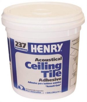 Container of Henry 237 Acoustical Ceiling Tile Adhesive.