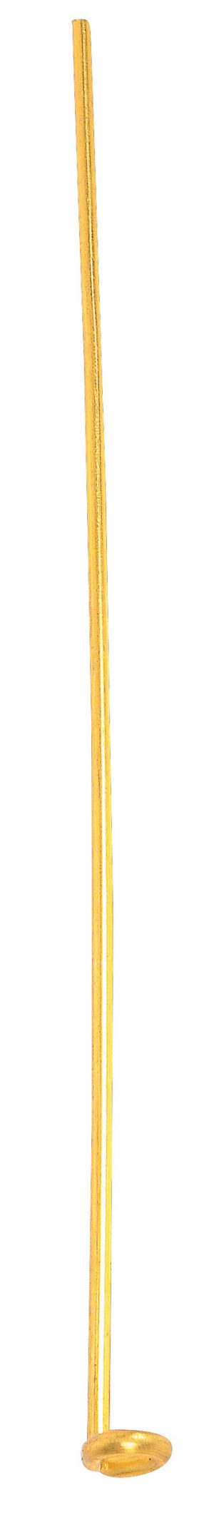 A slender, vertical gold-tone candlestick on a white background.