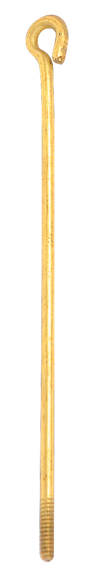A golden shepherd's crook or cane with a curved handle.