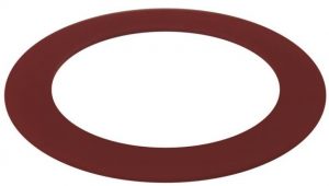 A simple, flat, maroon-colored oval shape against a white background.