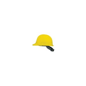 Yellow safety helmet isolated on a white background.