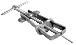 A grayscale image of a simple syringe model without a needle.