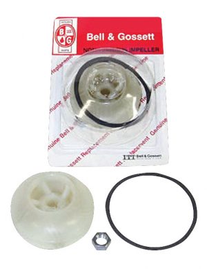 A packaged Bell & Gossert impeller pump part with additional components displayed below.
