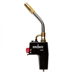 A Bernzomatic TS8000 torch head for brazing or soldering on a white background.