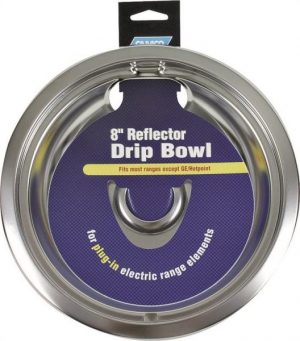 Packaged 8-inch reflector drip bowl for electric range elements.