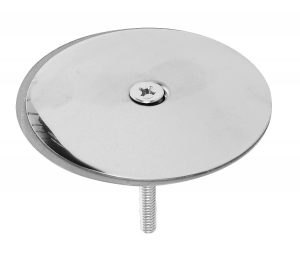 A round metal flange with a central screw for mounting purposes.