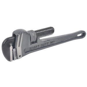 A heavy-duty adjustable wrench on a white background.