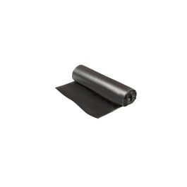 A roll of black plastic sheeting on a white background.