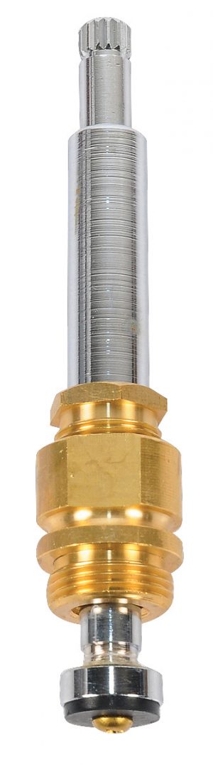 A detailed metallic thermostat valve with brass fittings isolated on white background.