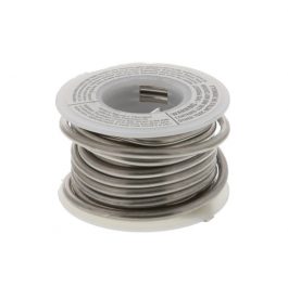 A spool of soldering wire isolated on a white background.