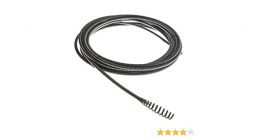 Flexible metal drain cleaning snake with customer review rating of four stars.
