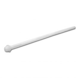 White plastic stir stick isolated on a white background.