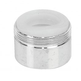A silver metal cosmetic jar lid isolated on a white background.