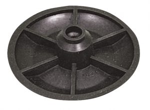 A black plastic spool reel typically used for electrical wire or cable.