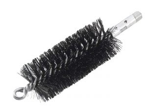 A wire tube cleaning brush with a twisted metal handle on a white background.