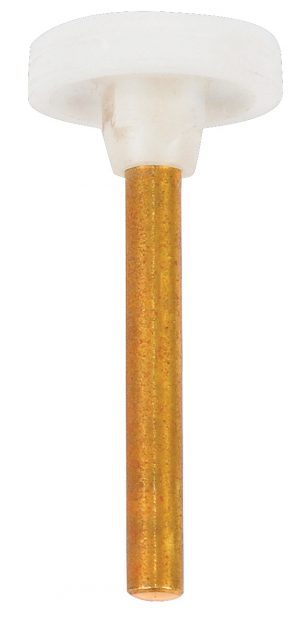 A plastic-headed push pin with a metallic shaft, isolated on a white background.