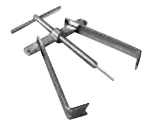 A grayscale image of a metal swing-wing caliper, a precision measurement tool.