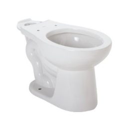 White ceramic toilet bowl on a plain background.