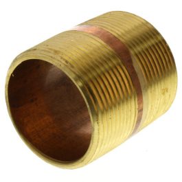 Golden cylindrical object with ridged surface on a white background.