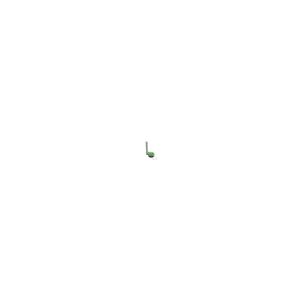 Minimalist image of a green golf putter on a white background.