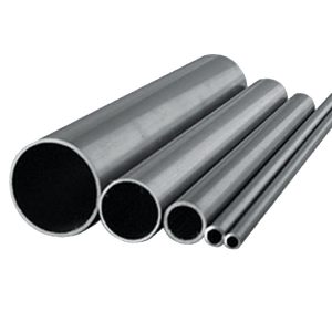 Assorted steel pipes and tubes on a gray background.