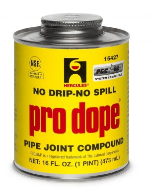 A can of Hercules Pro Dope pipe joint compound on a white background.