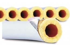 Cross-section of insulated flexible ductwork with visible insulation layers.