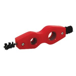 Red skateboard tool with various wrenches and a screwdriver.