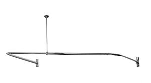 Minimalist modern ceiling lamp with a long horizontal arm and a perpendicular support.