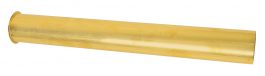 Long yellow brass tube on a white background.