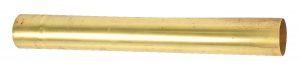 Brass cylindrical tube on a white background.