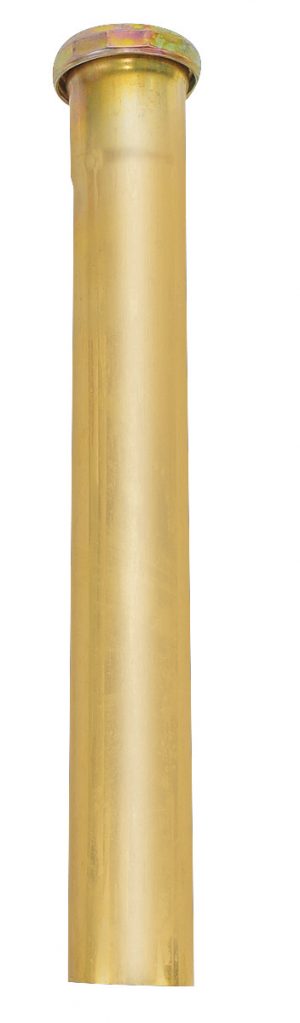 A brass cylindrical container with a flared opening on a white background.