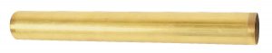 A golden brass tube on a white background.