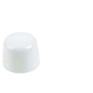 A simple white marshmallow on a plain background.