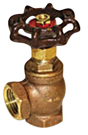 Brass gate valve with a wheel handle on a white background.