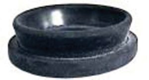 A black rubber sealing gasket for industrial use.