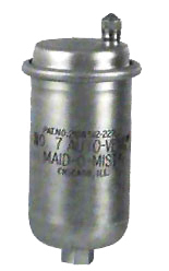 Metal fuel filter component for a vehicle on a white background.