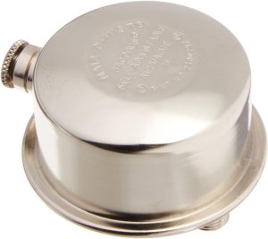 A stainless steel manual spritzer or atomizer for cooking oils and vinegars.