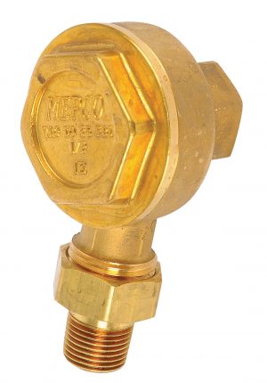 Brass safety relief valve for a boiler system, with certification markings.