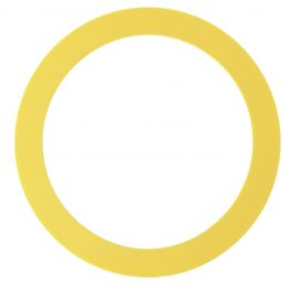 A plain yellow circle centered on a white background.