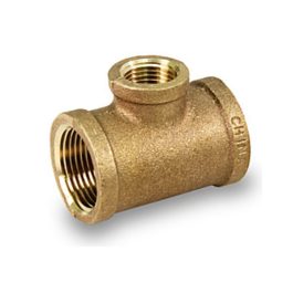 TEE BRASS 1-1/2" X 1/2"