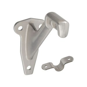 Metal shelf bracket with mounting holes on a white background.