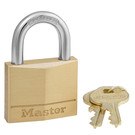 A padlock with a set of keys on a white background.