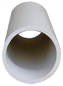 White PVC pipe section on a plain background.