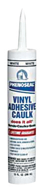 A tube of white Phenoseal vinyl adhesive caulk.