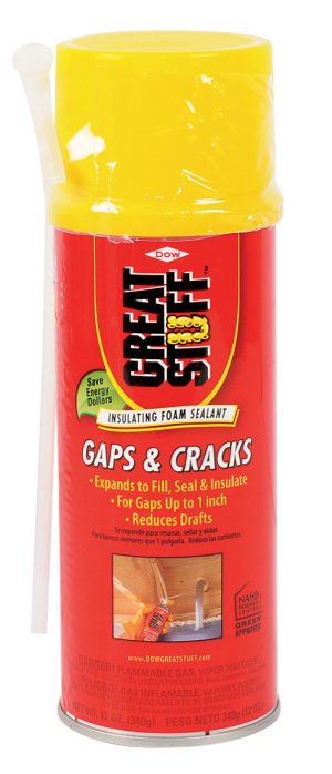 A can of Great Stuff insulating foam sealant for gaps and cracks.
