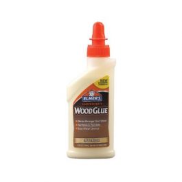 A bottle of Elmer's Carpenter's Wood Glue with an orange cap on a white background.