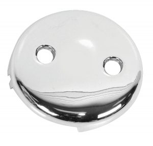 Chrome bell cover with two holes and a reflective smiling face.